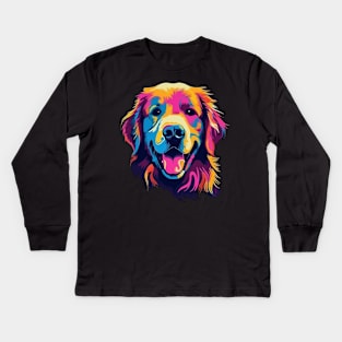 Golden Retriever Smiling Kids Long Sleeve T-Shirt